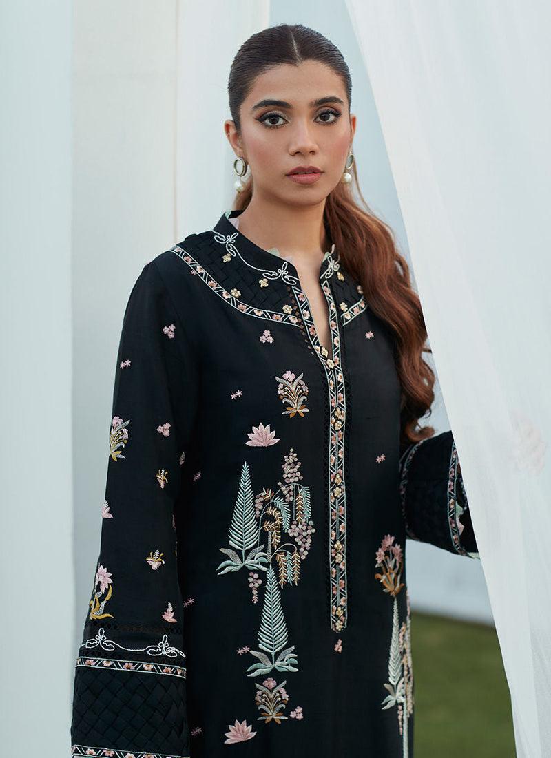 Farah Talib Aziz | Designer Picks 24 | PETRA BLACK EMBROIDERED SHIRT AND DUPATTA by Farah Talib Aziz - Designer Dress - Type: Ladies Clothes - Available at Libayah - 100% Original