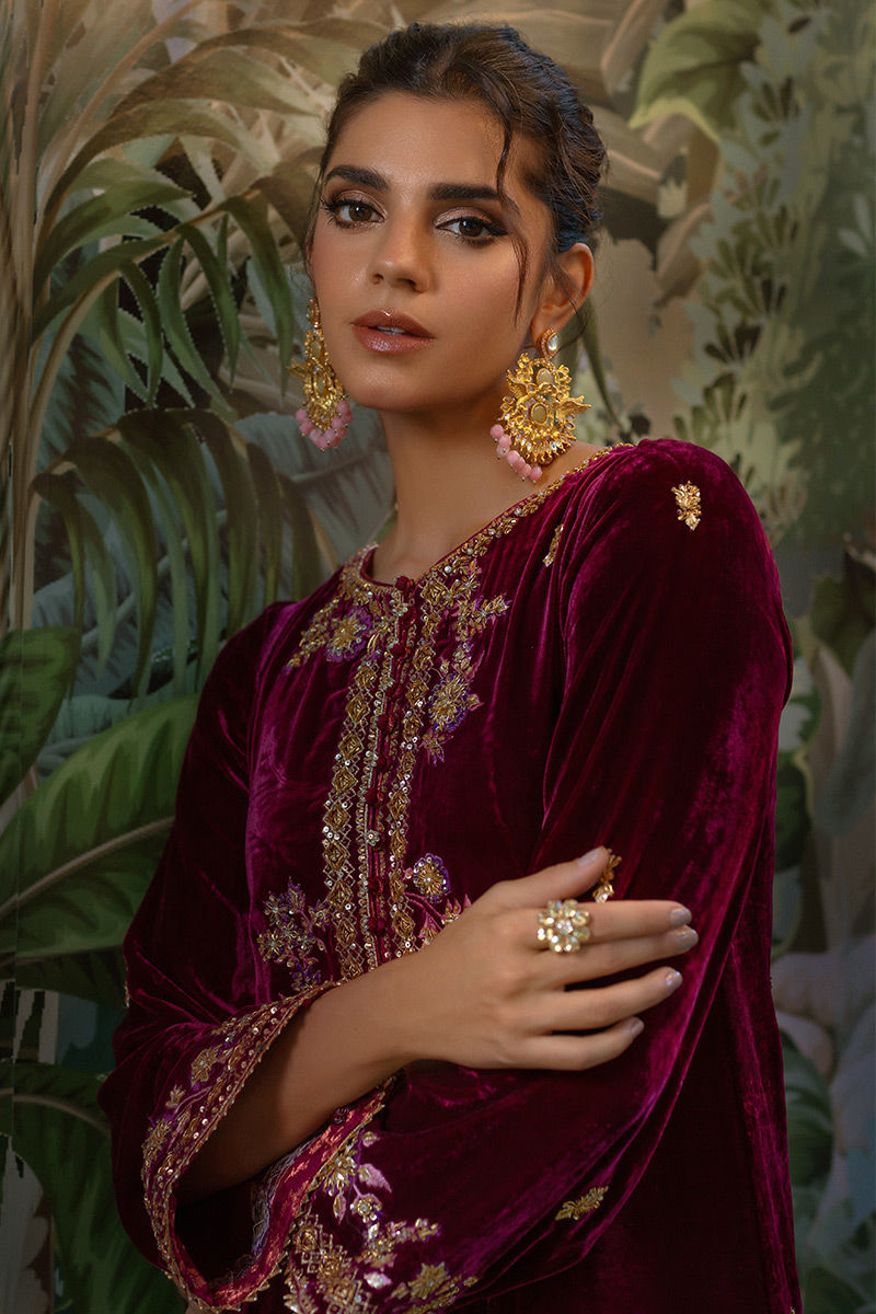 Ansab Jahangir | Bow Velvet Edit | JULIANA by Ansab Jahangir - Designer Dress - Type: Ladies Clothes - Available at Libayah - 100% Original