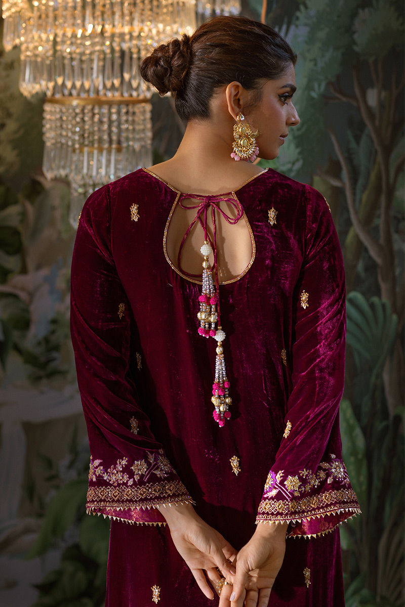 Ansab Jahangir | Bow Velvet Edit | JULIANA by Ansab Jahangir - Designer Dress - Type: Ladies Clothes - Available at Libayah - 100% Original