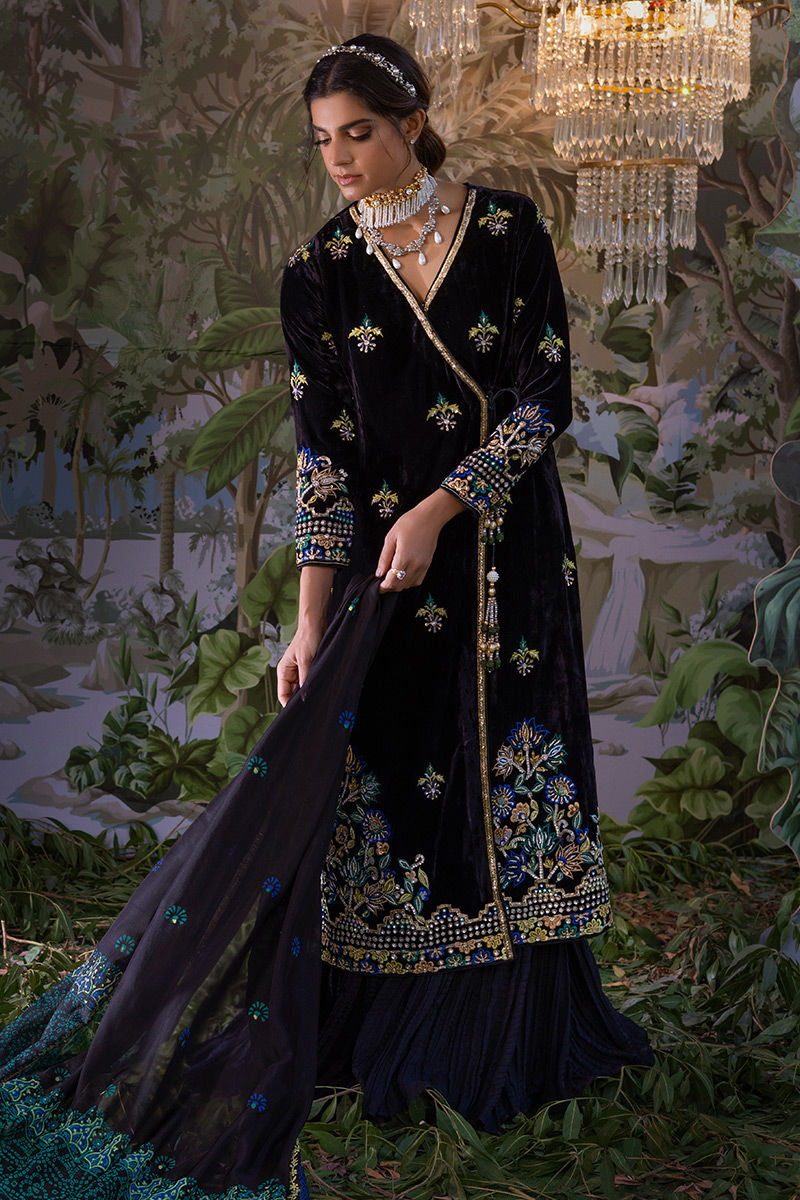 Ansab Jahangir | Bow Velvet Edit | AMARA by Ansab Jahangir - Designer Dress - Type: Ladies Clothes - Available at Libayah - 100% Original