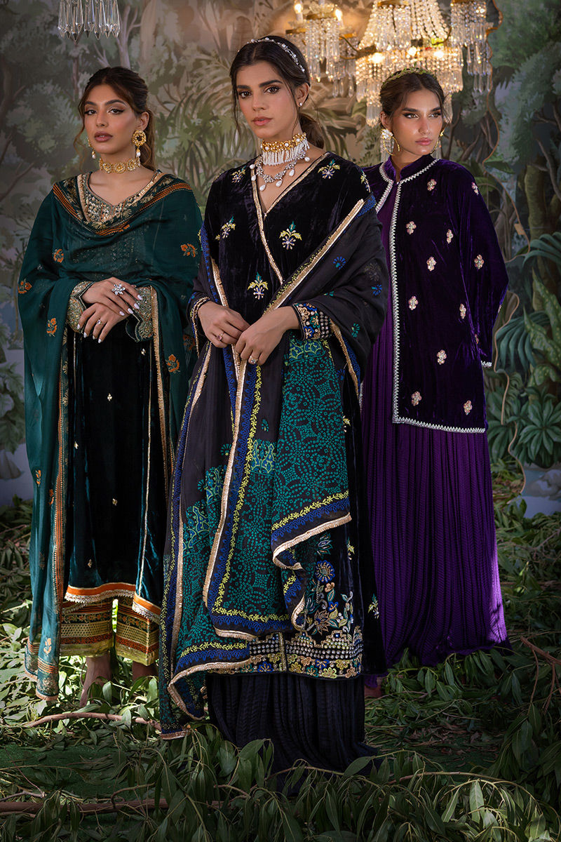 Ansab Jahangir | Bow Velvet Edit | AMARA by Ansab Jahangir - Designer Dress - Type: Ladies Clothes - Available at Libayah - 100% Original