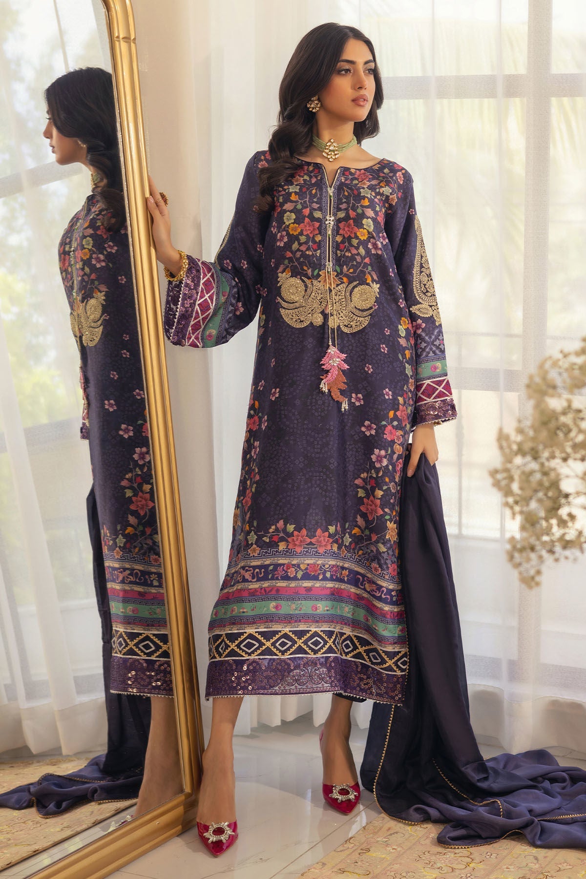 Annus Abrar | Luxe Silk Pret | ZELYA-SHIRT AND DUPATTA by Annus Abrar - Designer Dress - Type: Ladies Clothes - Available at Libayah - 100% Original