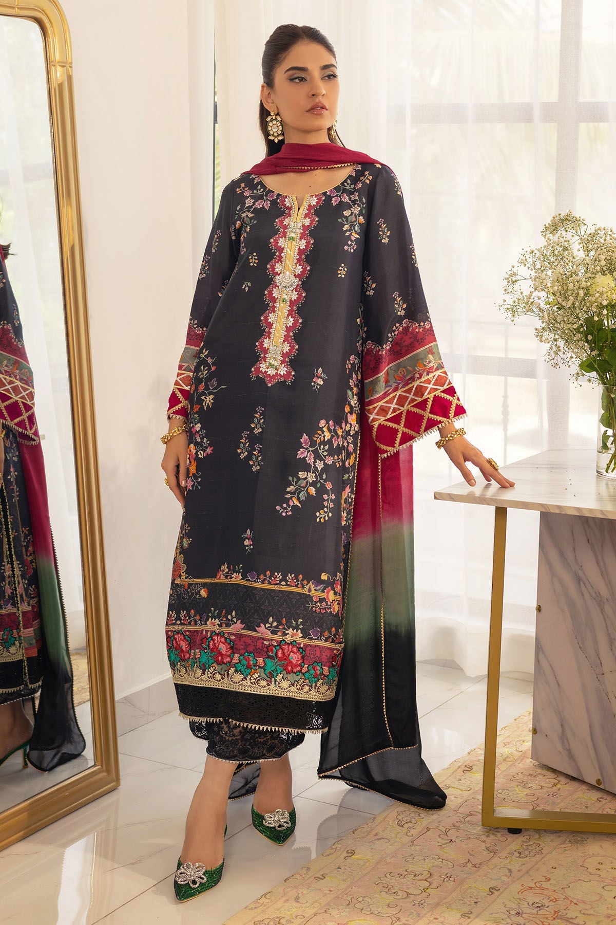 Annus Abrar | Luxe Silk Pret | BANIRA - SHIRT AND DUPATTA by Annus Abrar - Designer Dress - Type: Ladies Clothes - Available at Libayah - 100% Original