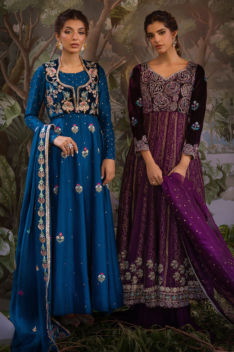 Ansab Jahangir | Bow Velvet Edit | CORALIE by Ansab Jahangir - Designer Dress - Type: Ladies Clothes - Available at Libayah - 100% Original