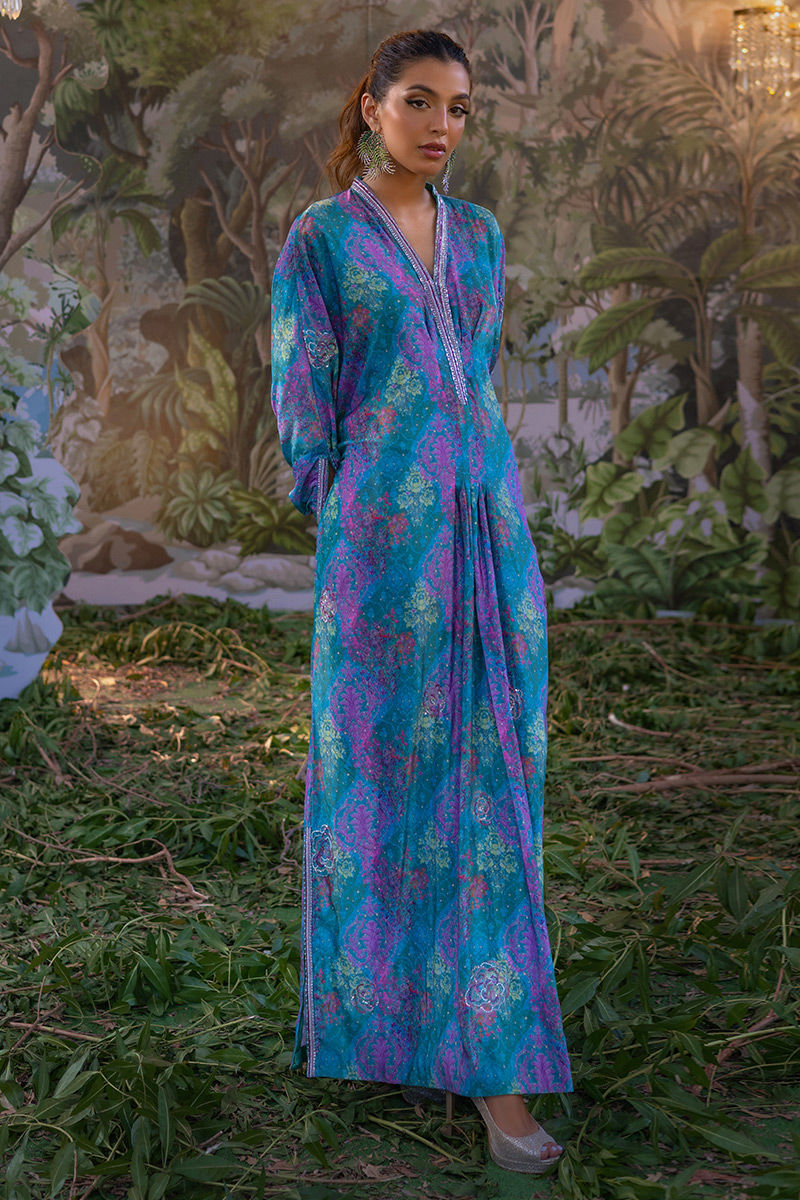 Ansab Jahangir | Bow Velvet Edit | FLORIANA by Ansab Jahangir - Designer Dress - Type: Ladies Clothes - Available at Libayah - 100% Original