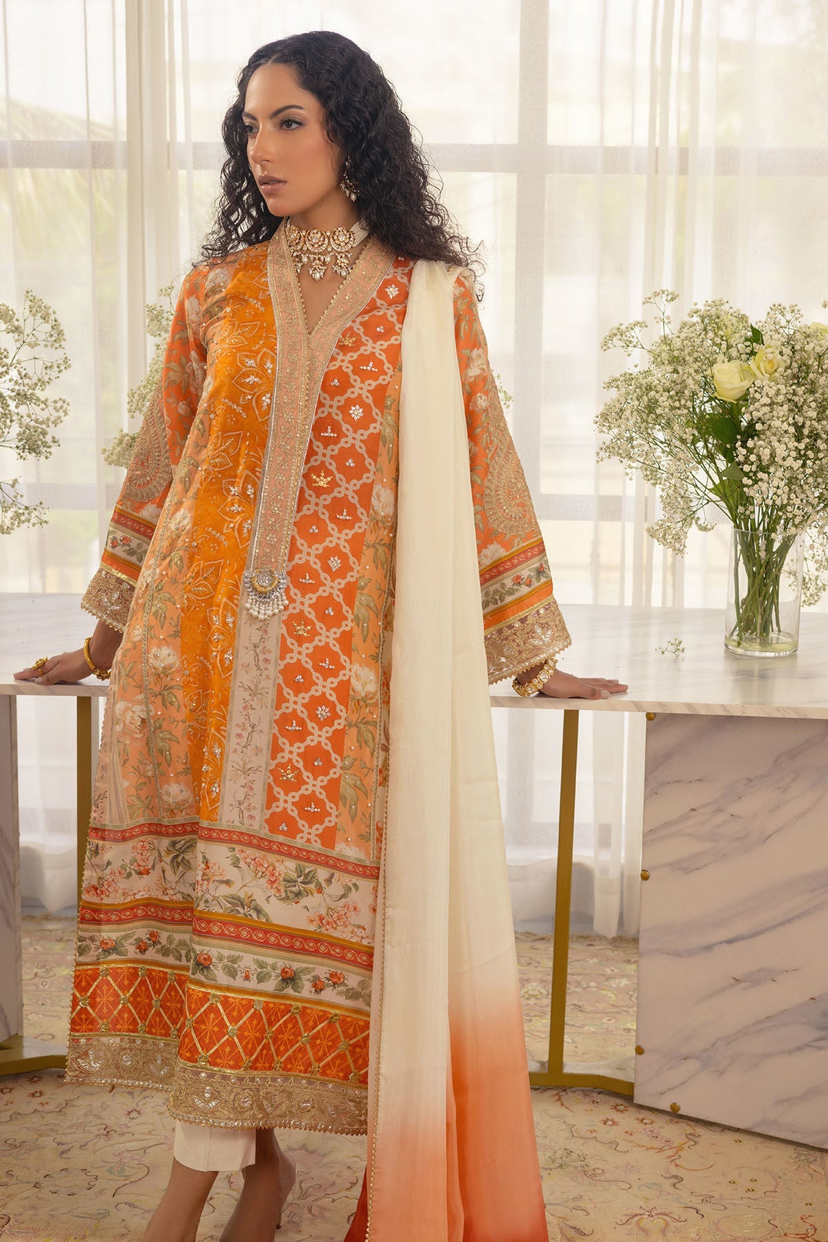 Annus Abrar | Luxe Silk Pret | LAMYA - SHIRT AND DUPATTA by Annus Abrar - Designer Dress - Type: Ladies Clothes - Available at Libayah - 100% Original