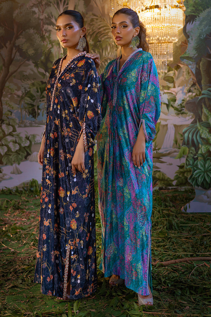 Ansab Jahangir | Bow Velvet Edit | FLORIANA by Ansab Jahangir - Designer Dress - Type: Ladies Clothes - Available at Libayah - 100% Original