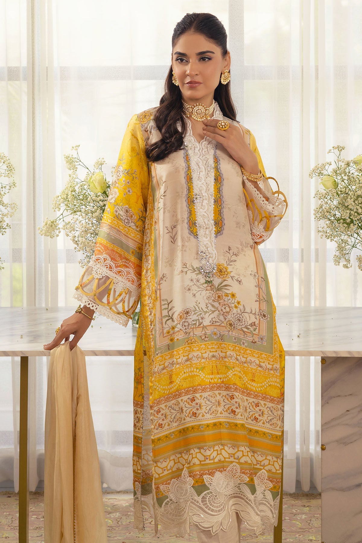 Annus Abrar | Luxe Silk Pret | ESMEYA - SHIRT AND DUPATTA by Annus Abrar - Designer Dress - Type: Ladies Clothes - Available at Libayah - 100% Original
