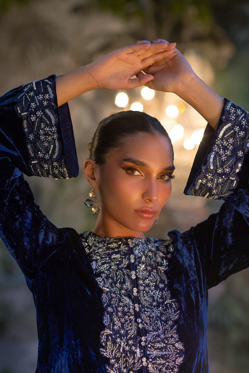 Ansab Jahangir | Bow Velvet Edit | EIRA by Ansab Jahangir - Designer Dress - Type: Ladies Clothes - Available at Libayah - 100% Original