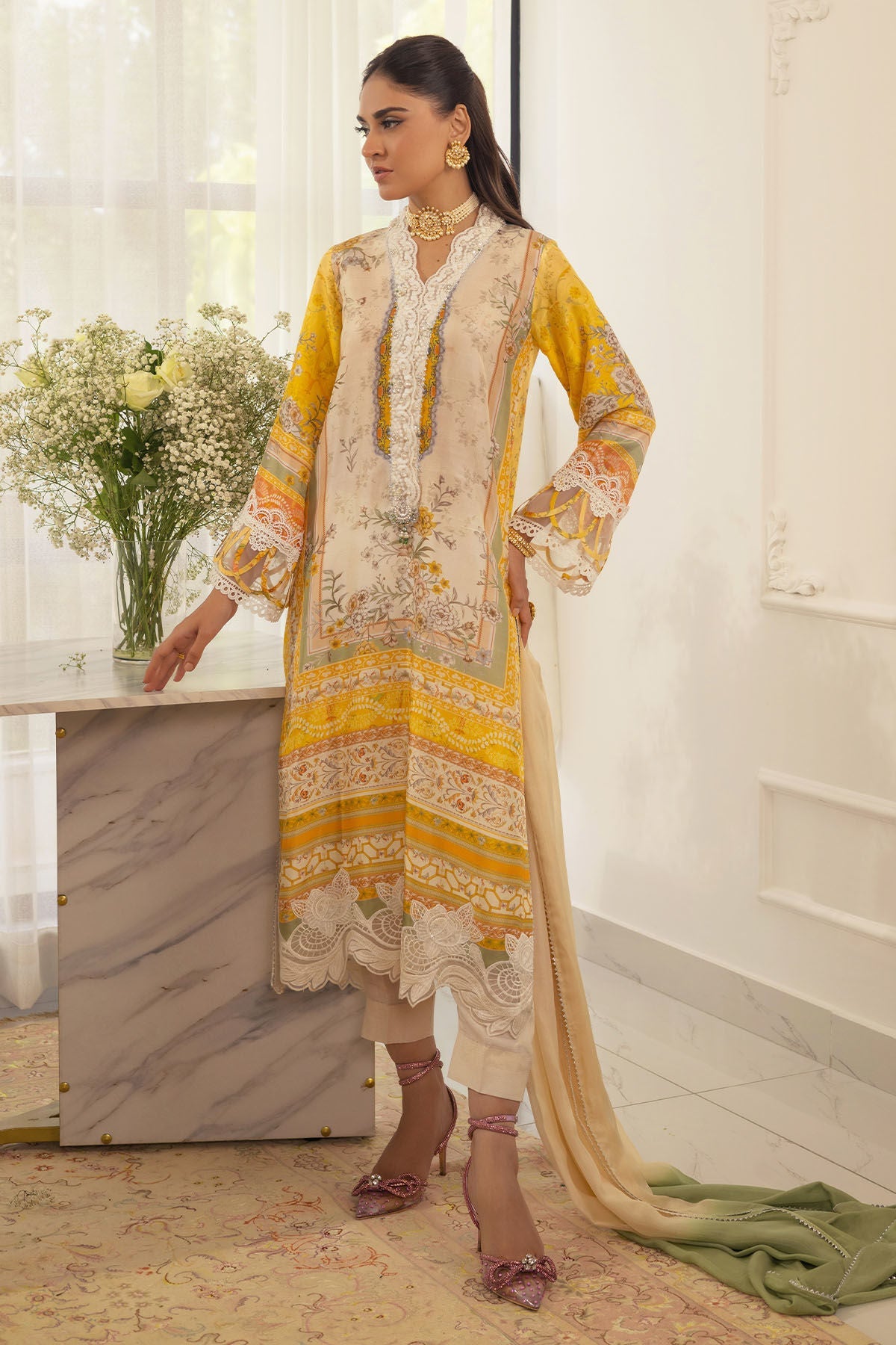 Annus Abrar | Luxe Silk Pret | ESMEYA - SHIRT AND DUPATTA by Annus Abrar - Designer Dress - Type: Ladies Clothes - Available at Libayah - 100% Original