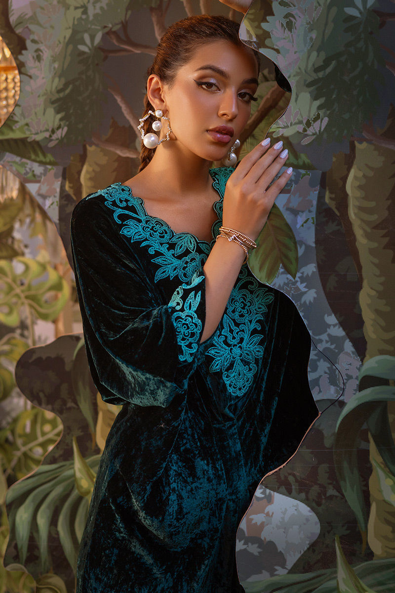 Ansab Jahangir | Bow Velvet Edit | EVERLEIGH by Ansab Jahangir - Designer Dress - Type: Ladies Clothes - Available at Libayah - 100% Original