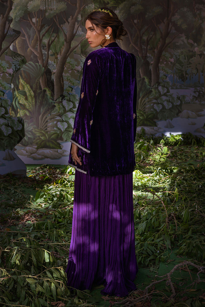 Ansab Jahangir | Bow Velvet Edit | IRISA by Ansab Jahangir - Designer Dress - Type: Ladies Clothes - Available at Libayah - 100% Original