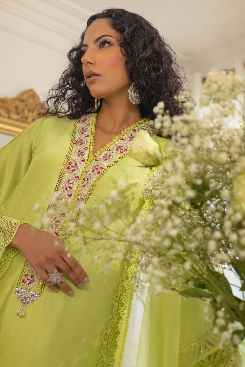 Annus Abrar | Designer Picks 24 | RAYLA KIWI GREEN - SHIRT AND PANTS by Annus Abrar - Designer Dress - Type: Ladies Clothes - Available at Libayah - 100% Original