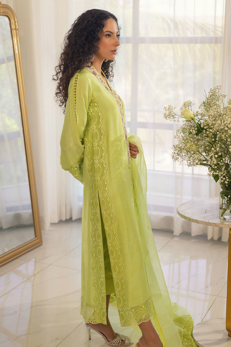 Annus Abrar | Designer Picks 24 | RAYLA KIWI GREEN - SHIRT AND PANTS by Annus Abrar - Designer Dress - Type: Ladies Clothes - Available at Libayah - 100% Original