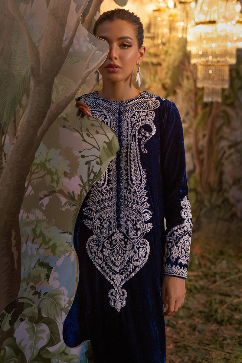 Ansab Jahangir | Bow Velvet Edit | ISALINA by Ansab Jahangir - Designer Dress - Type: Ladies Clothes - Available at Libayah - 100% Original