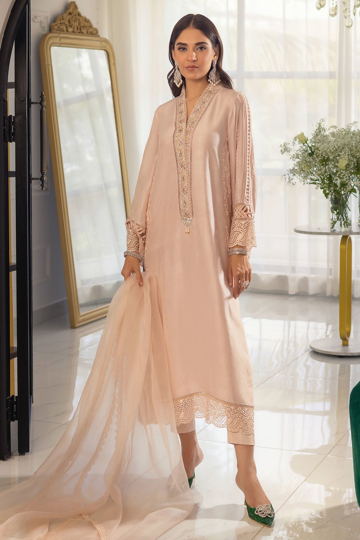 Annus Abrar | Designer Picks 24 | RAYLA SAND - SHIRT AND PANTS by Annus Abrar - Designer Dress - Type: Ladies Clothes - Available at Libayah - 100% Original