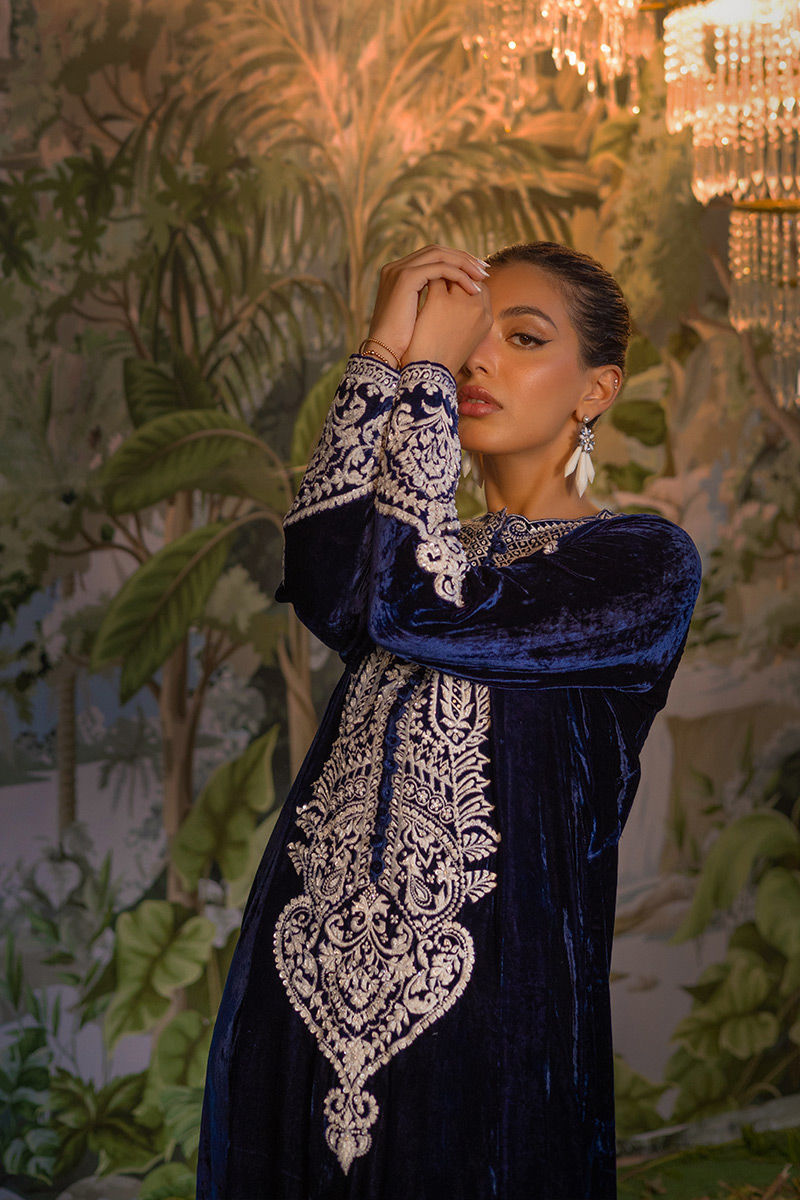 Ansab Jahangir | Bow Velvet Edit | ISALINA by Ansab Jahangir - Designer Dress - Type: Ladies Clothes - Available at Libayah - 100% Original