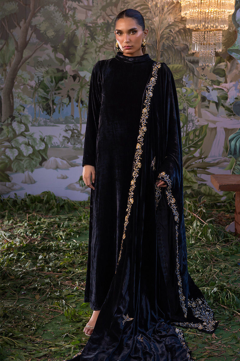 Ansab Jahangir | Bow Velvet Edit | NATALIA by Ansab Jahangir - Designer Dress - Type: Ladies Clothes - Available at Libayah - 100% Original