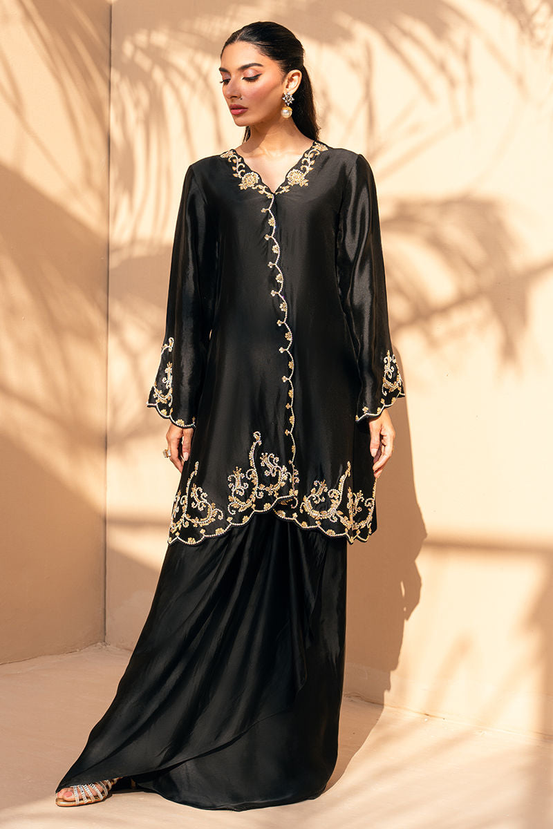 Fatima Khan | Flore Eid Luxe 26 | Noir Petale by Fatima Khan - Designer Dress  - Type : Ladies Clothes - Available at Libayah - 100% Original 