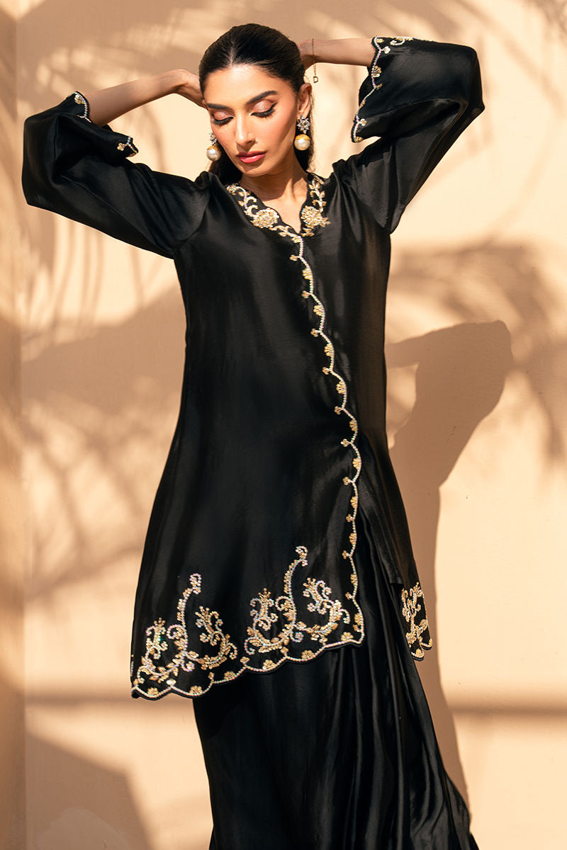 Fatima Khan | Flore Eid Luxe 26 | Noir Petale by Fatima Khan - Designer Dress  - Type : Ladies Clothes - Available at Libayah - 100% Original 