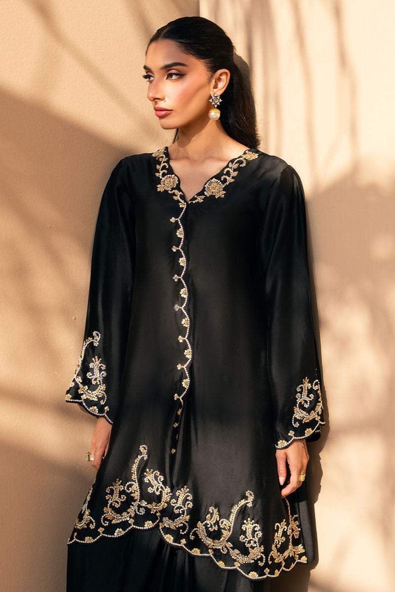 Fatima Khan | Flore Eid Luxe 26 | Noir Petale by Fatima Khan - Designer Dress  - Type : Ladies Clothes - Available at Libayah - 100% Original 