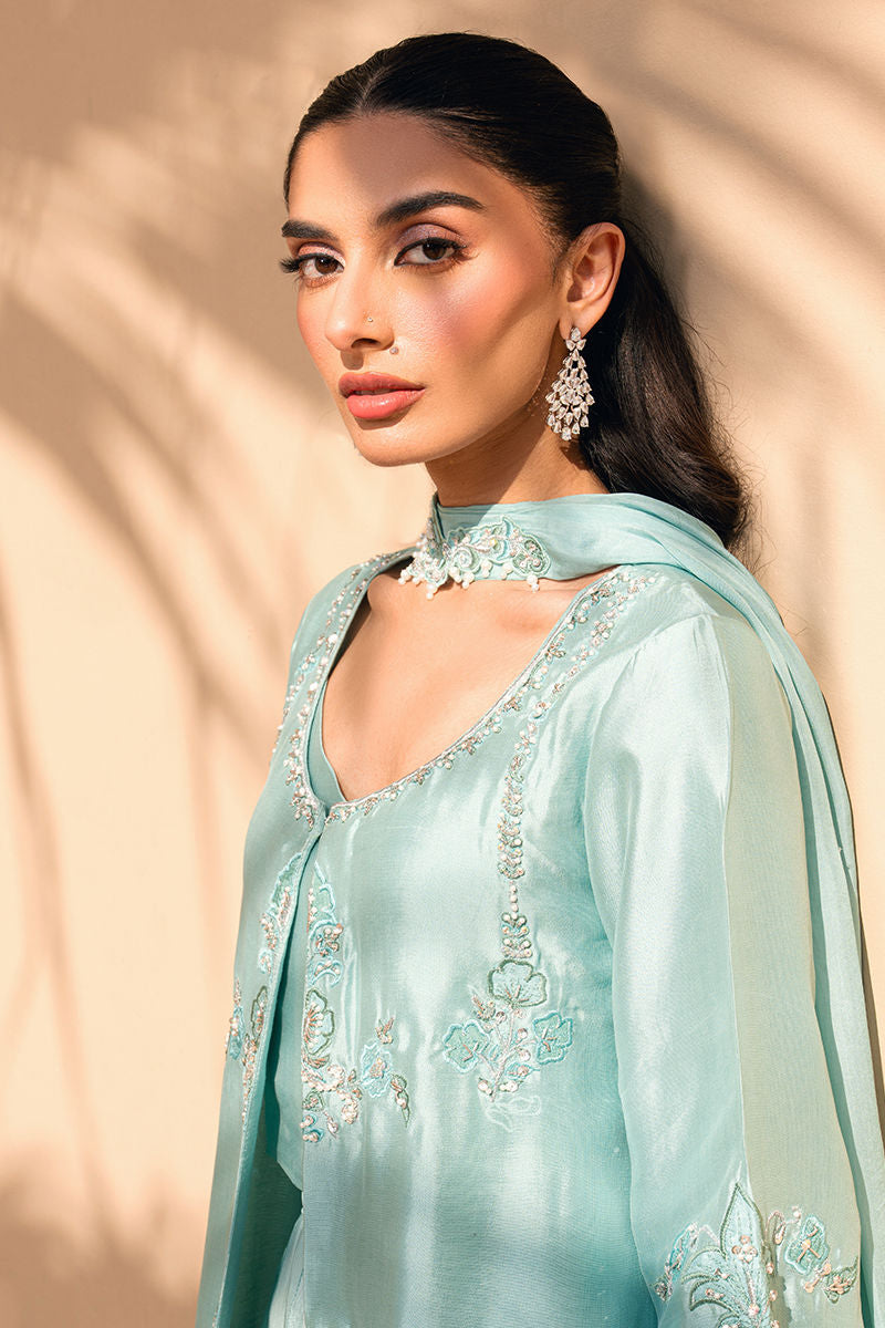 Fatima Khan | Flore Eid Luxe 26 | Aqua Fern by Fatima Khan - Designer Dress  - Type : Ladies Clothes - Available at Libayah - 100% Original 