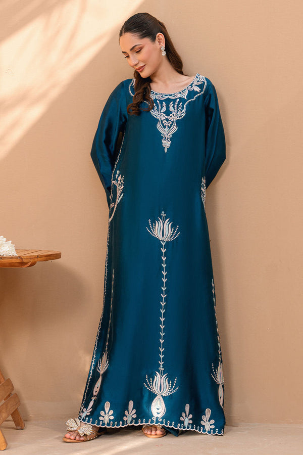 Fatima Khan | Flore Eid Luxe 26 | Deep Teal Bloom by Fatima Khan - Designer Dress  - Type : Ladies Clothes - Available at Libayah - 100% Original 