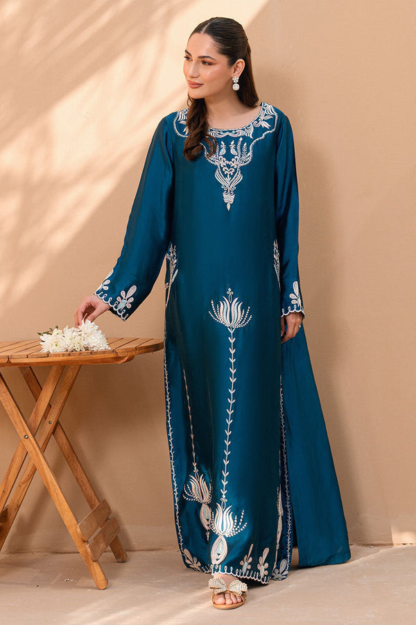 Fatima Khan | Flore Eid Luxe 26 | Deep Teal Bloom by Fatima Khan - Designer Dress  - Type : Ladies Clothes - Available at Libayah - 100% Original 
