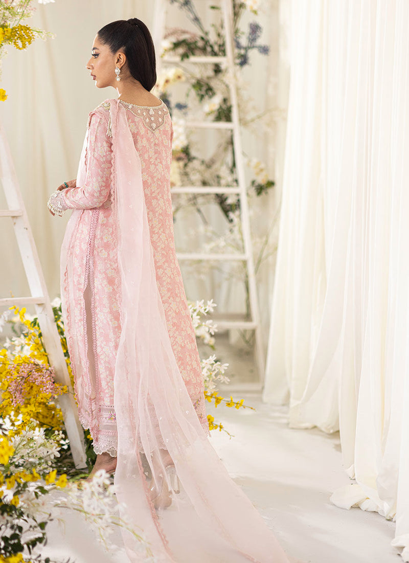 Farah Talib Aziz | Designer Picks 24 | OLEA BLUSH SILK SHIRT AND PRE-DRAPED DUPATTA by Farah Talib Aziz - Designer Dress - Type: Ladies Clothes - Available at Libayah - 100% Original