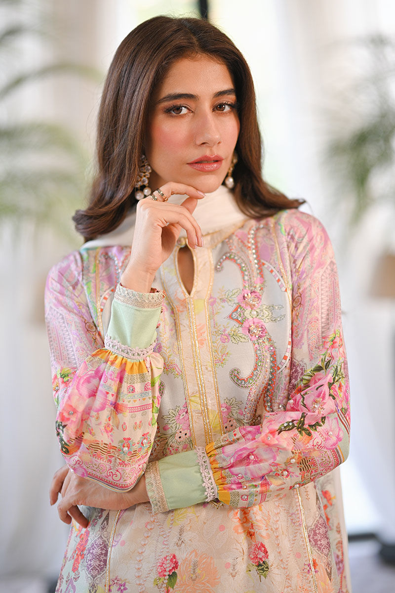 Ansab Jahangir | Digital Silk | Aliya Shirt and Dupatta by Ansab Jahangir - Designer Dress  - Type : Ladies Clothes - Available at Libayah - 100% Original 