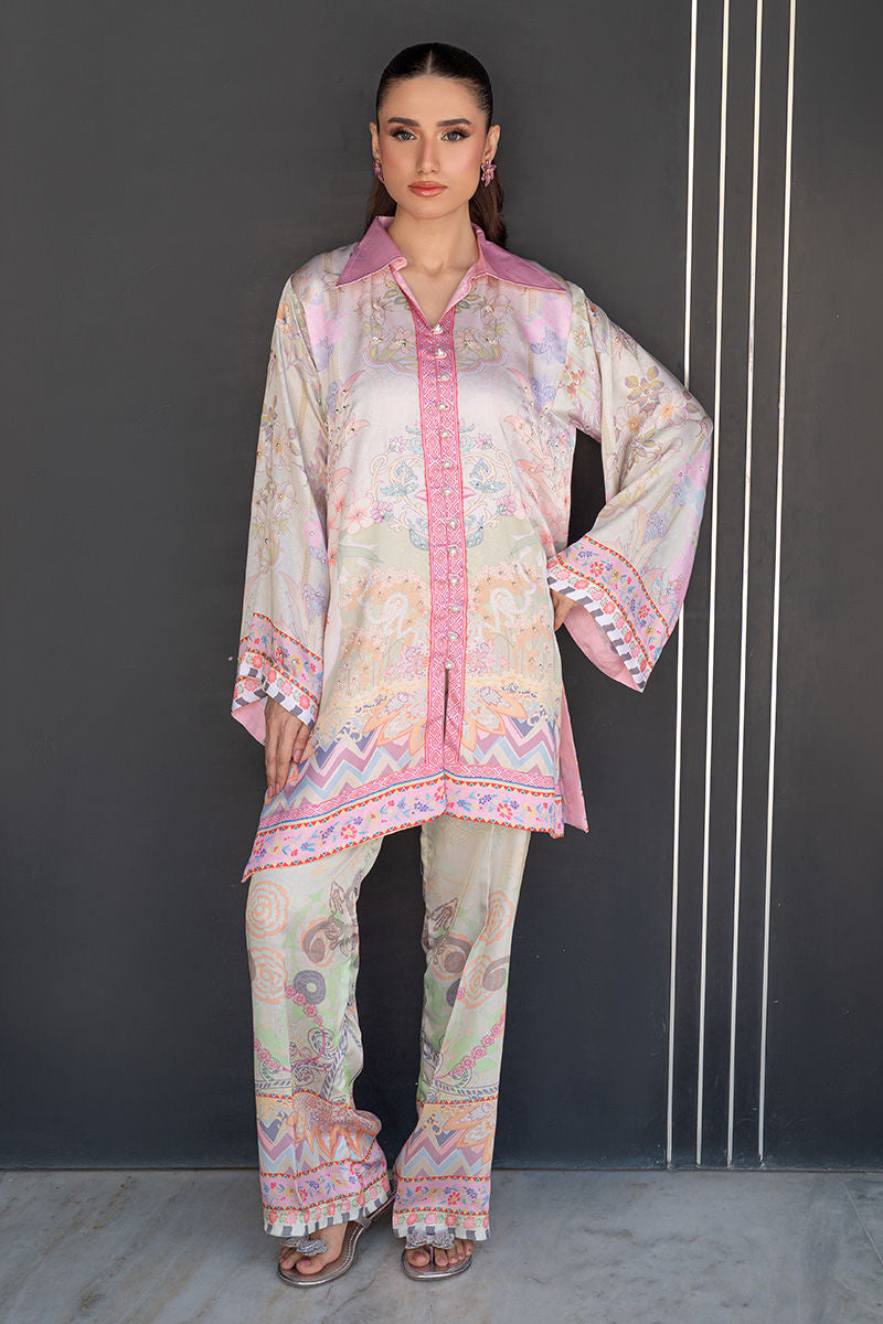 Fatima Khan | Layan Printed Eid Edit | Breezy Mint - Coord Set by Fatima Khan - Designer Dress  - Type : Ladies Clothes - Available at Libayah - 100% Original 