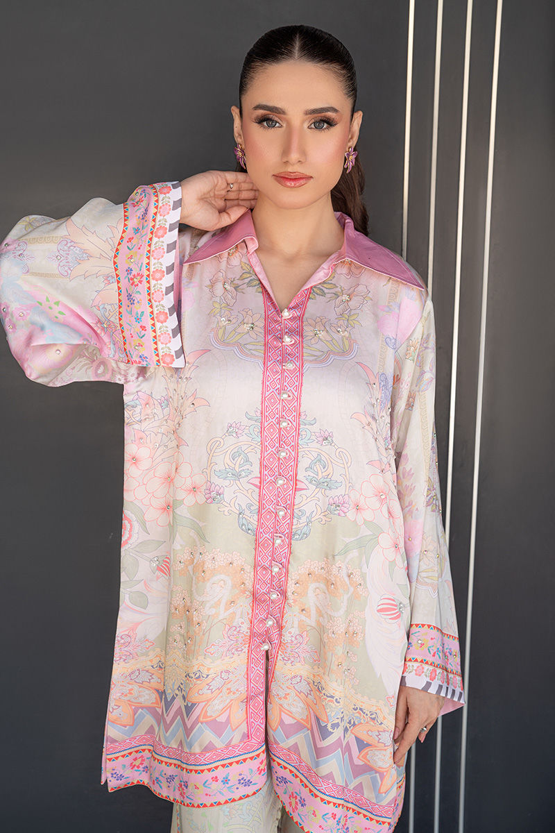 Fatima Khan | Layan Printed Eid Edit | Breezy Mint - Coord Set by Fatima Khan - Designer Dress  - Type : Ladies Clothes - Available at Libayah - 100% Original 