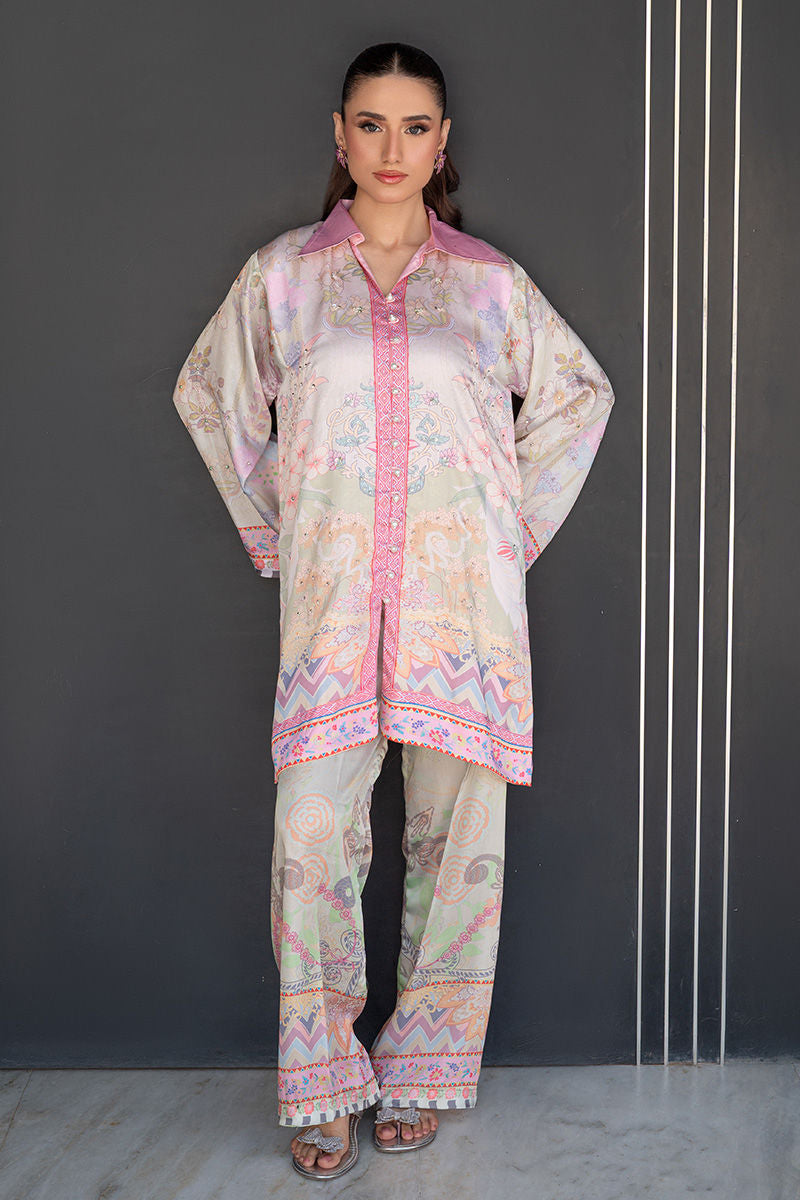Fatima Khan | Layan Printed Eid Edit | Breezy Mint - Coord Set by Fatima Khan - Designer Dress  - Type : Ladies Clothes - Available at Libayah - 100% Original 