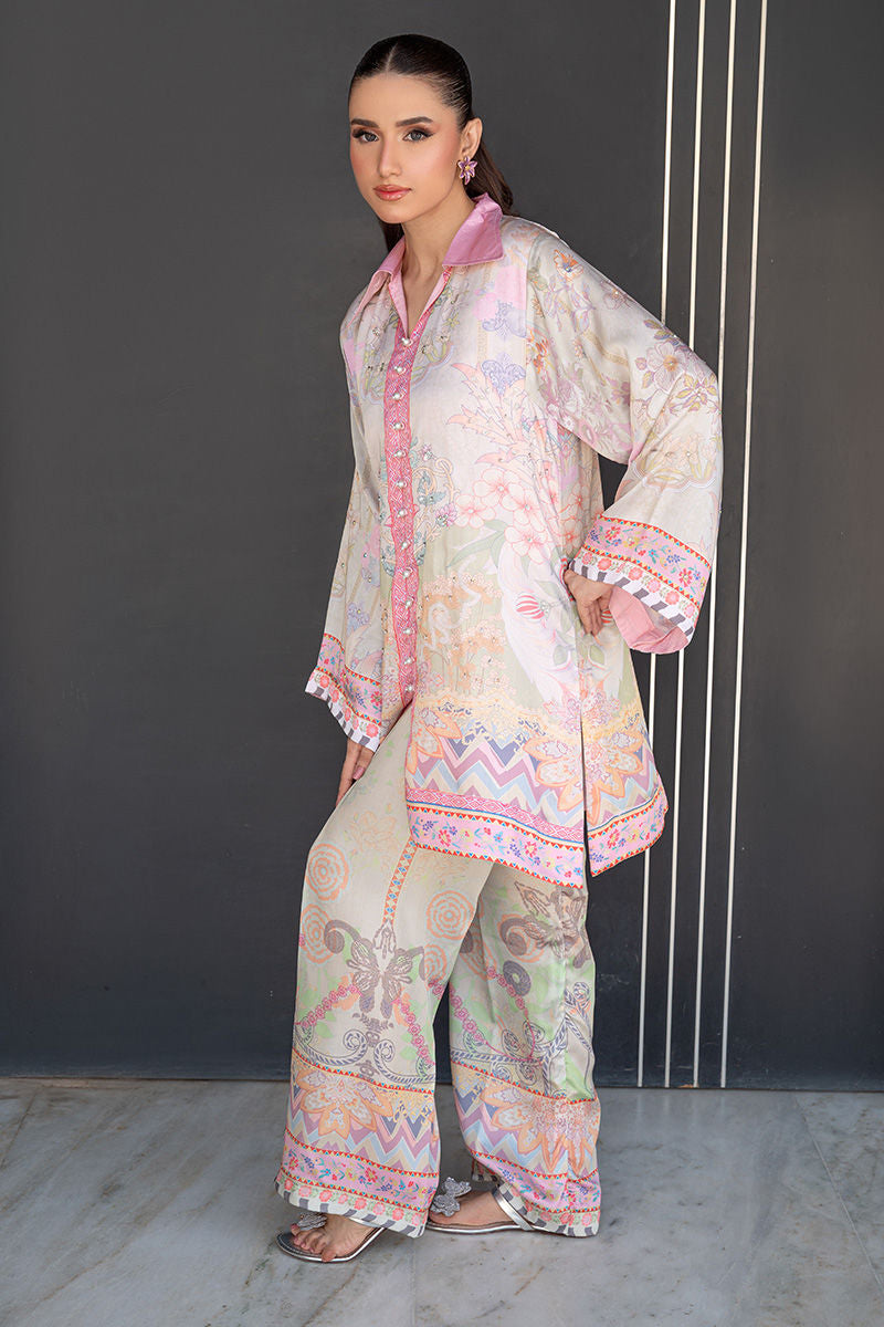 Fatima Khan | Layan Printed Eid Edit | Breezy Mint - Coord Set by Fatima Khan - Designer Dress  - Type : Ladies Clothes - Available at Libayah - 100% Original 
