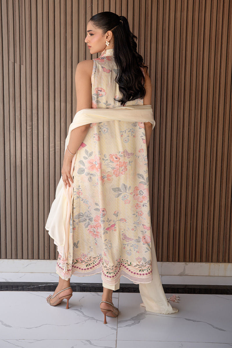 Fatima Khan | Layan Printed Eid Edit | Butter Yellow Grace by Fatima Khan - Designer Dress  - Type : Ladies Clothes - Available at Libayah - 100% Original 