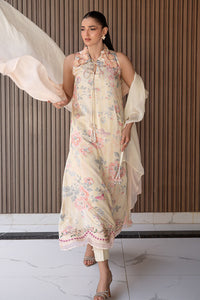 Fatima Khan | Layan Printed Eid Edit | Butter Yellow Grace by Fatima Khan - Designer Dress  - Type : Ladies Clothes - Available at Libayah - 100% Original 