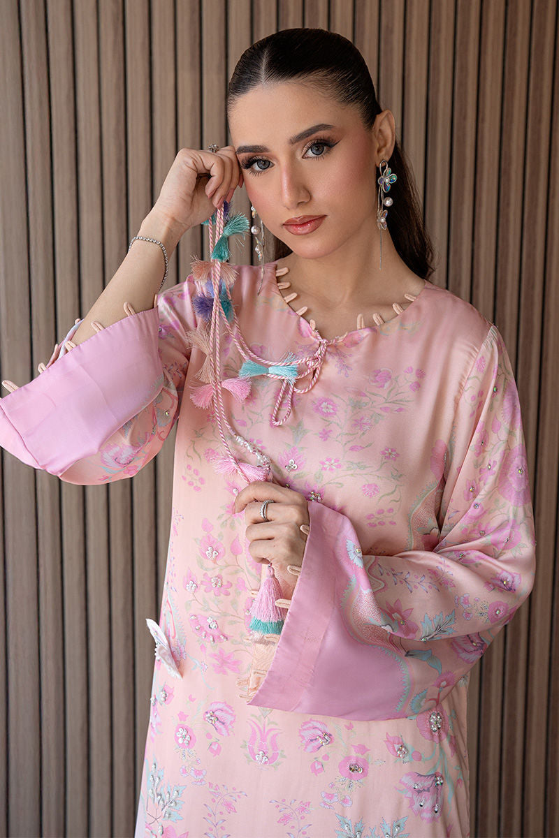 Fatima Khan | Layan Printed Eid Edit | Petal Blush Luxe by Fatima Khan - Designer Dress  - Type : Ladies Clothes - Available at Libayah - 100% Original 