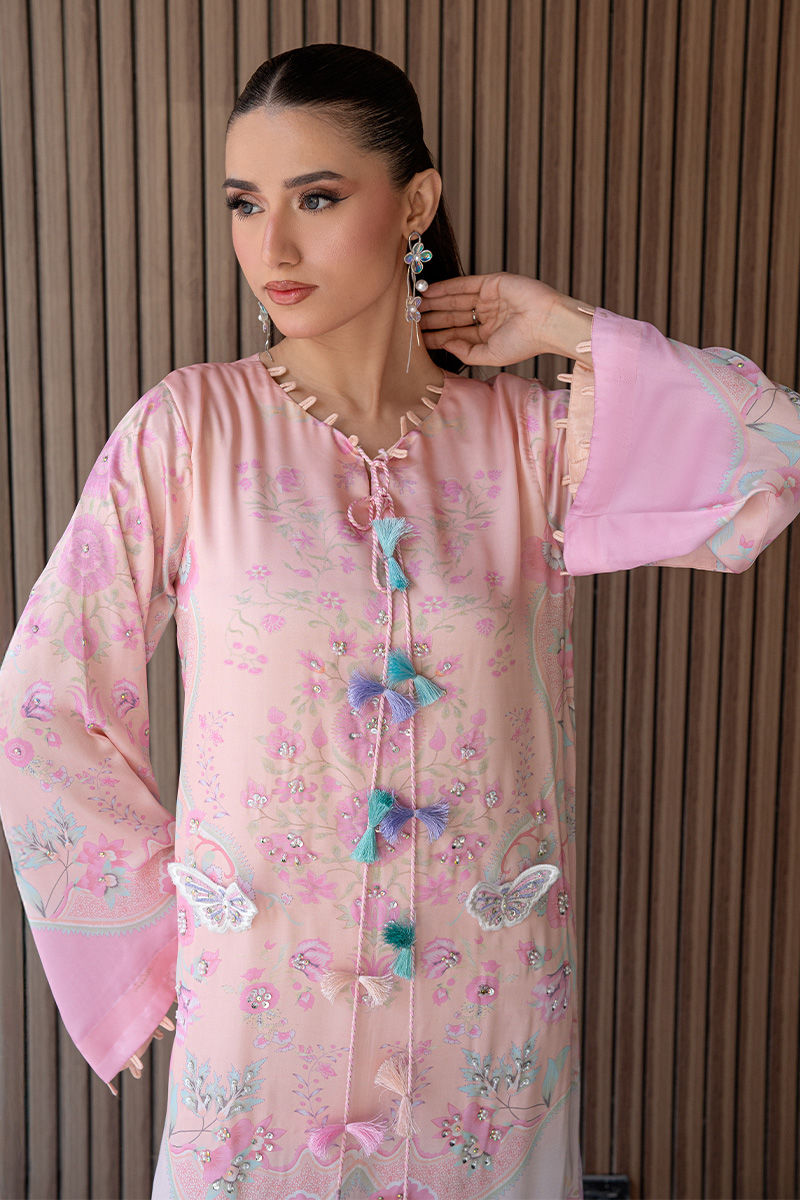 Fatima Khan | Layan Printed Eid Edit | Petal Blush Luxe by Fatima Khan - Designer Dress  - Type : Ladies Clothes - Available at Libayah - 100% Original 