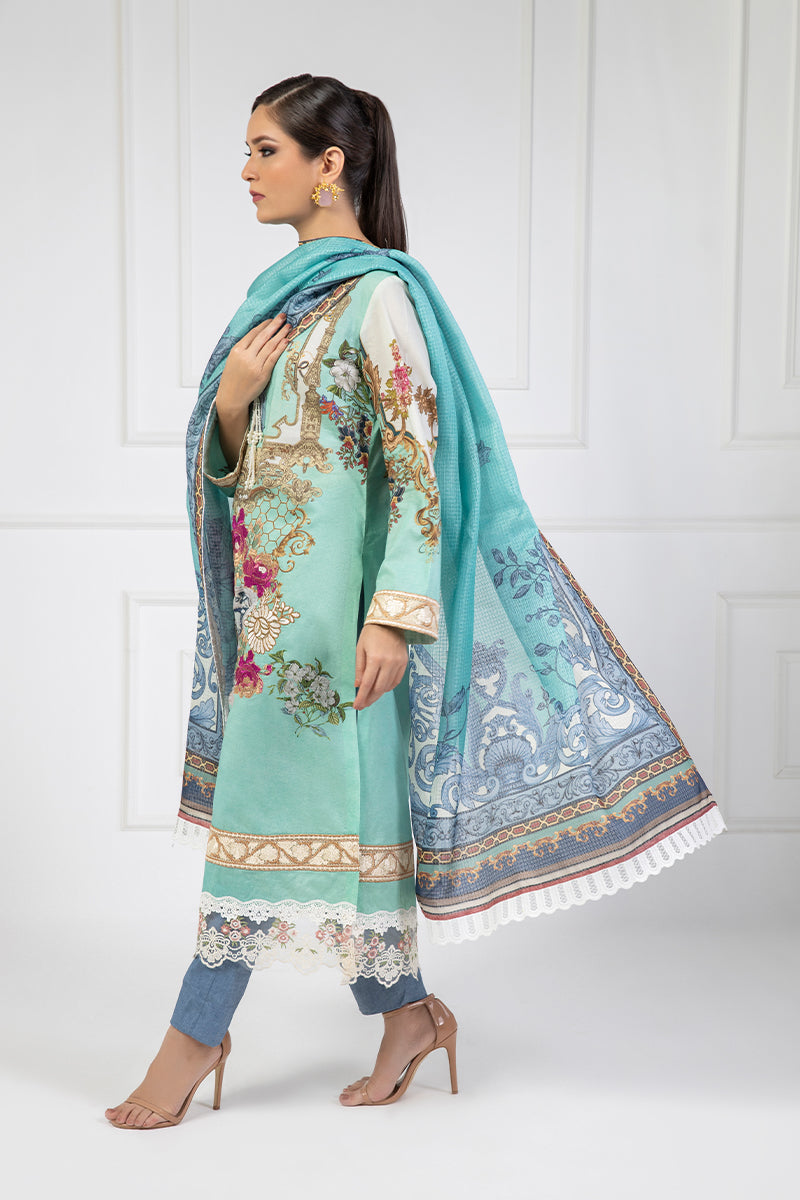 Shamaeel Ansari | Bagh e Bahar Lawn | Gulnaar Ferozi by Shamaeel Ansari - Designer Dress  - Type : Ladies Clothes - Available at Libayah - 100% Original 