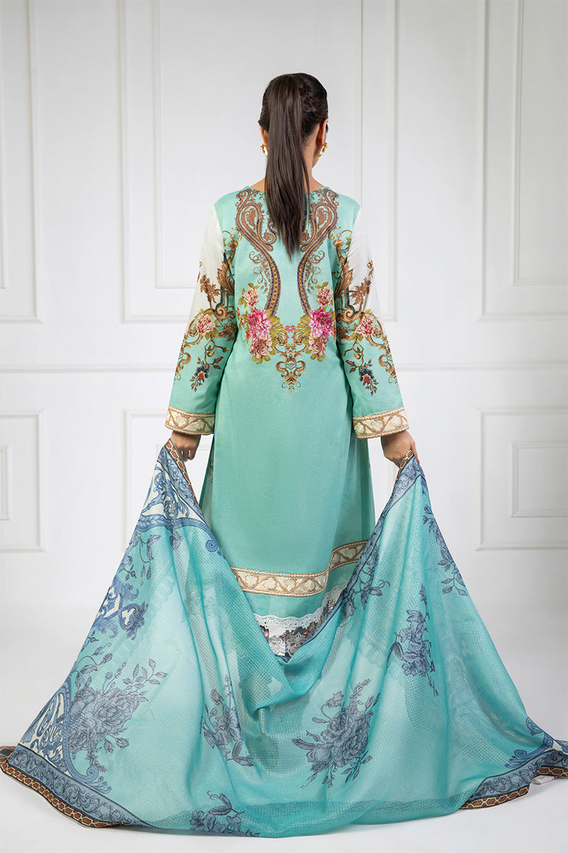 Shamaeel Ansari | Bagh e Bahar Lawn | Gulnaar Ferozi by Shamaeel Ansari - Designer Dress  - Type : Ladies Clothes - Available at Libayah - 100% Original 