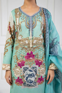 Shamaeel Ansari | Bagh e Bahar Lawn | Gulnaar Ferozi by Shamaeel Ansari - Designer Dress  - Type : Ladies Clothes - Available at Libayah - 100% Original 