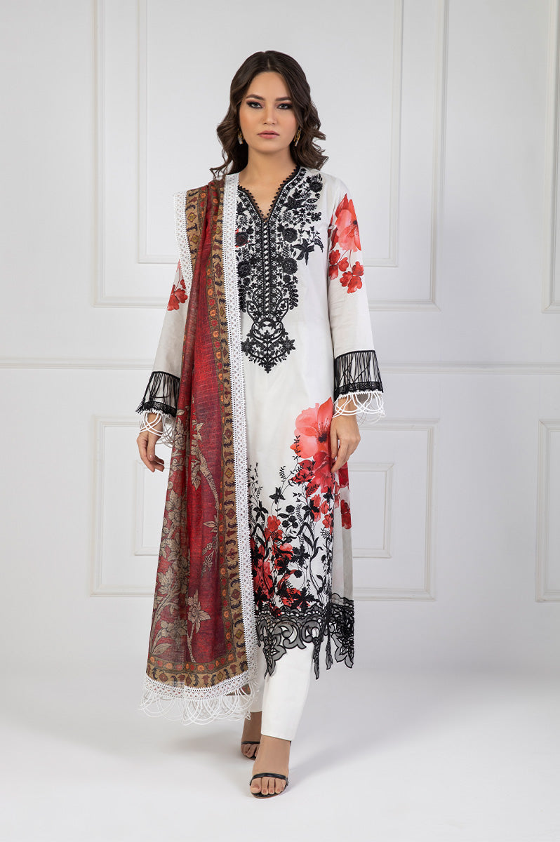 Shamaeel Ansari | Bagh e Bahar Lawn | Surkh Bahar by Shamaeel Ansari - Designer Dress  - Type : Ladies Clothes - Available at Libayah - 100% Original 
