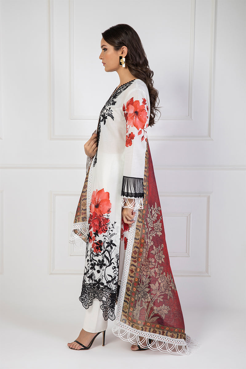 Shamaeel Ansari | Bagh e Bahar Lawn | Surkh Bahar by Shamaeel Ansari - Designer Dress  - Type : Ladies Clothes - Available at Libayah - 100% Original 