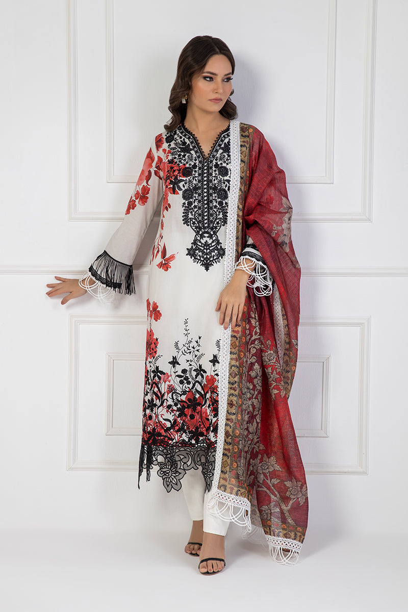 Shamaeel Ansari | Bagh e Bahar Lawn | Surkh Bahar by Shamaeel Ansari - Designer Dress  - Type : Ladies Clothes - Available at Libayah - 100% Original 