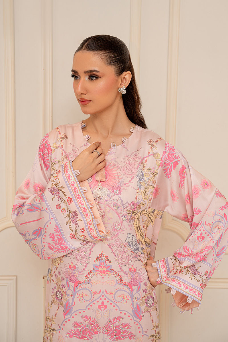 Fatima Khan | Layan Printed Eid Edit | Daisy Blush by Fatima Khan - Designer Dress  - Type : Ladies Clothes - Available at Libayah - 100% Original 