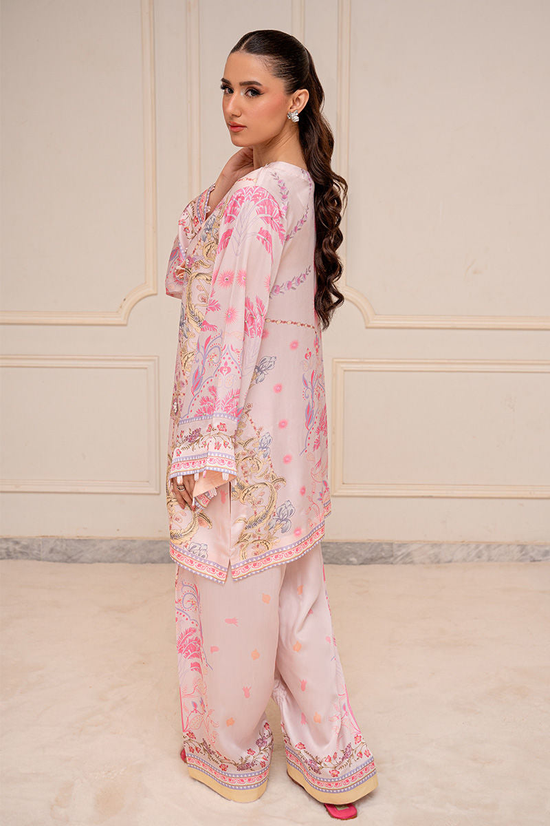 Fatima Khan | Layan Printed Eid Edit | Daisy Blush by Fatima Khan - Designer Dress  - Type : Ladies Clothes - Available at Libayah - 100% Original 