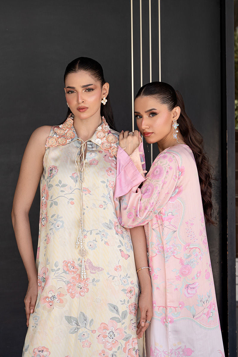 Fatima Khan | Layan Printed Eid Edit | Butter Yellow Grace by Fatima Khan - Designer Dress  - Type : Ladies Clothes - Available at Libayah - 100% Original 