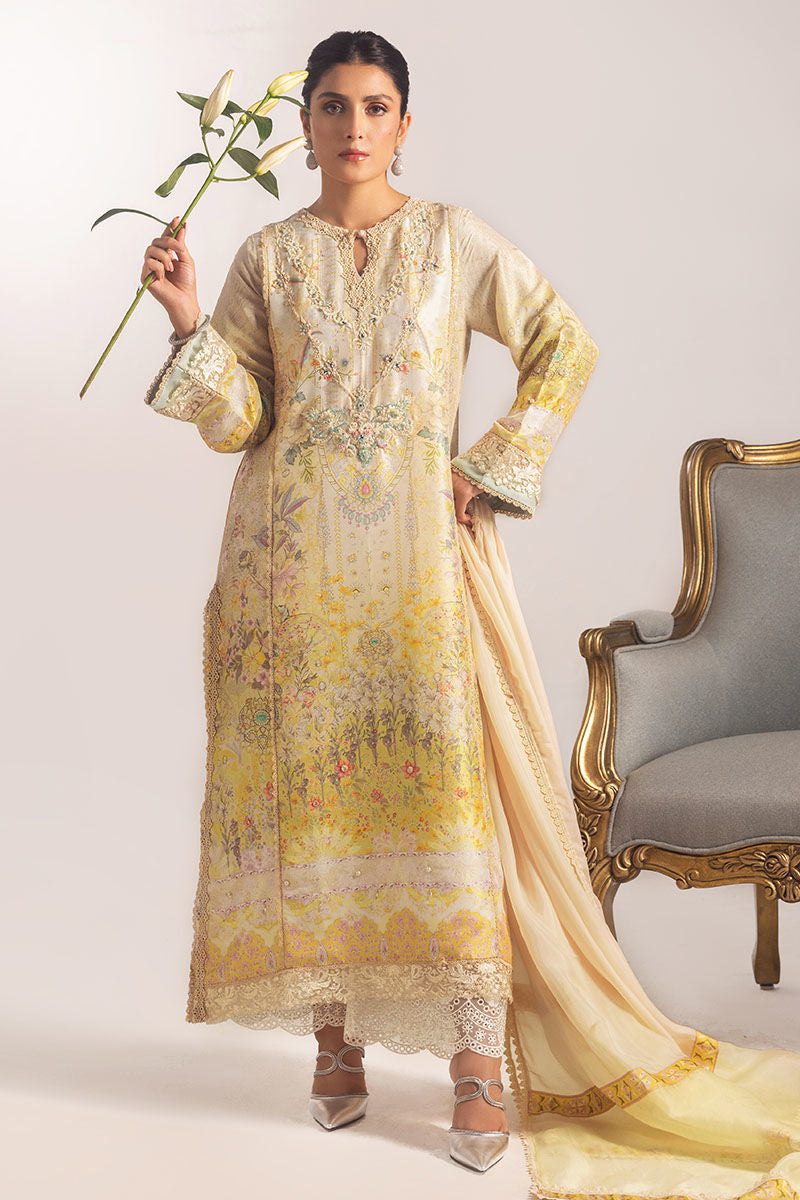 Ansab Jahangir | Digital Silk | Alyssa Shirt and Dupatta by Ansab Jahangir - Designer Dress  - Type : Ladies Clothes - Available at Libayah - 100% Original 