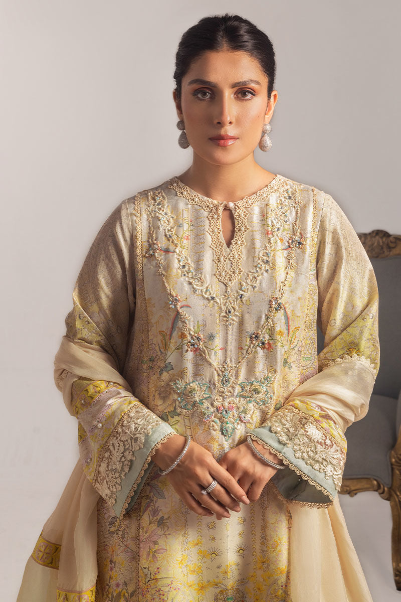 Ansab Jahangir | Digital Silk | Alyssa Shirt and Dupatta by Ansab Jahangir - Designer Dress  - Type : Ladies Clothes - Available at Libayah - 100% Original 