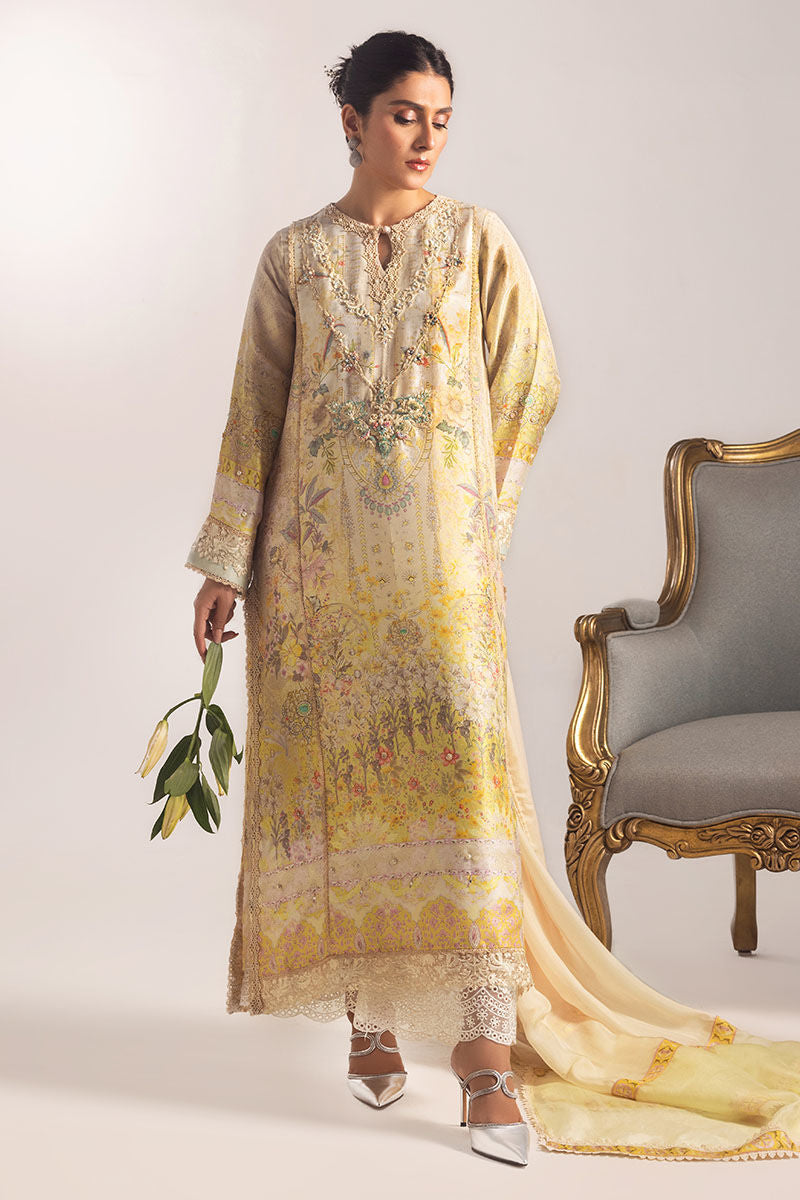 Ansab Jahangir | Digital Silk | Alyssa Shirt and Dupatta by Ansab Jahangir - Designer Dress  - Type : Ladies Clothes - Available at Libayah - 100% Original 